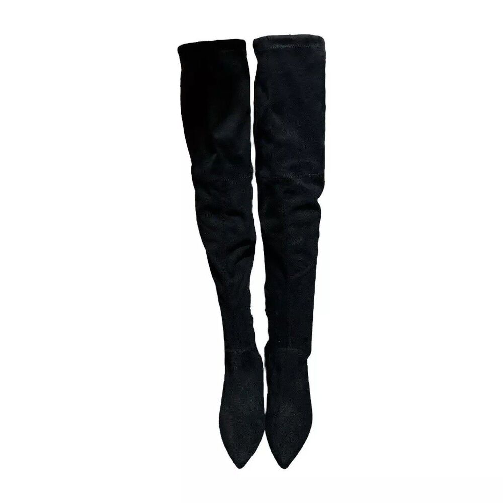 A New Day Women Black Greta Memory Foam Tall Dress Block Heel Boots Size 6.5 New - Picture 2 of 5